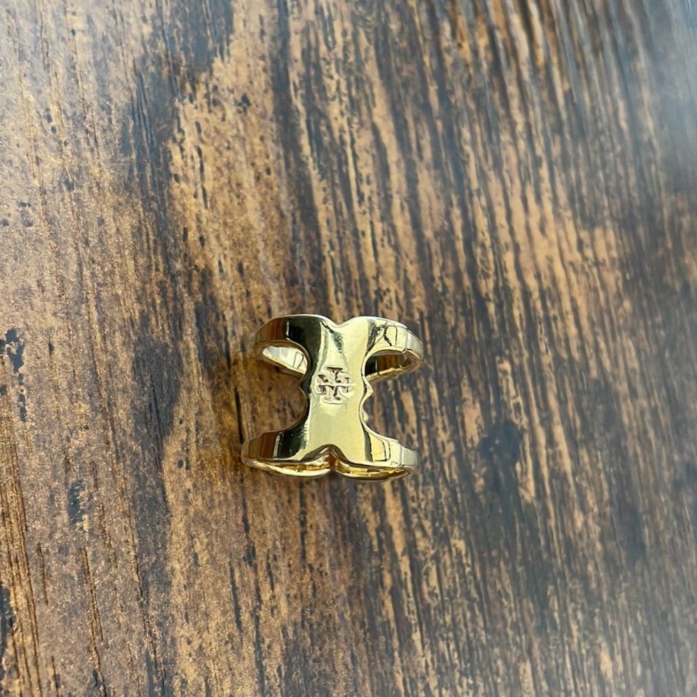 Tory Burch Gemini Link Gold Ring, Size 5